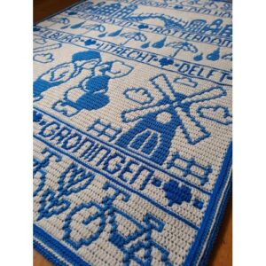Dutchies Blanket Blauw Stylecraft rijen
